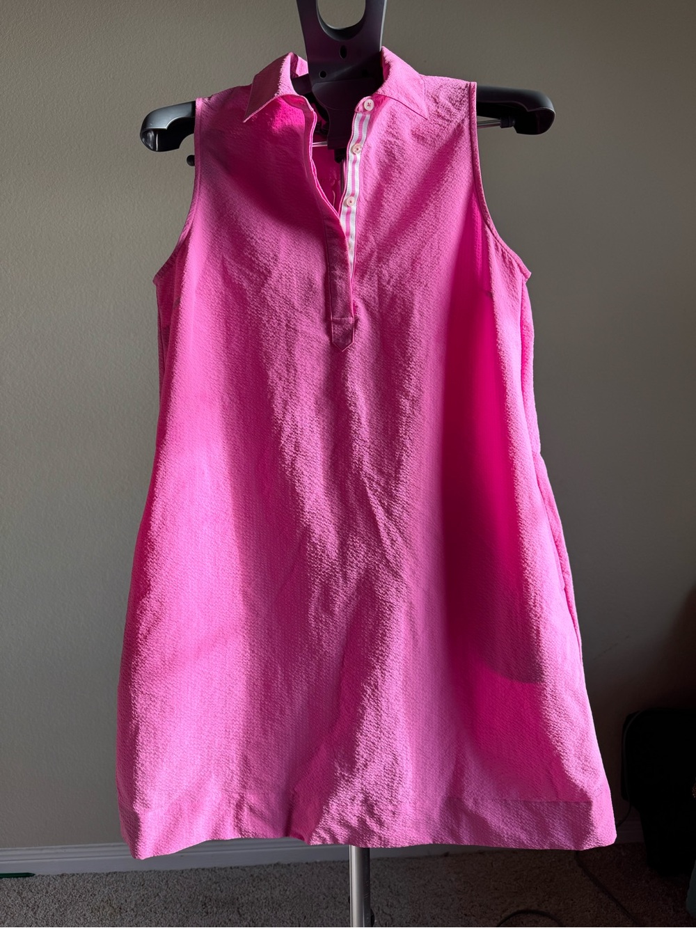 Vineyard Vines Sleeveless Performance Polo Dress in Bright Pink